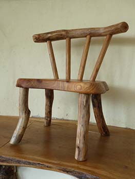 natural edge wood chair